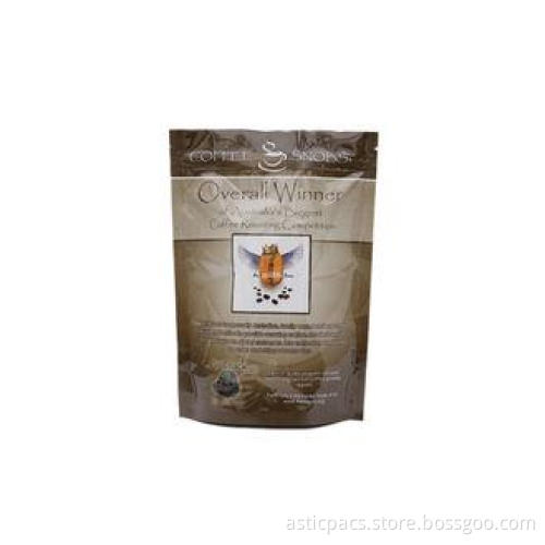 Moisture Proof Zipper Coffee Bags / Pouch With Degassing Va